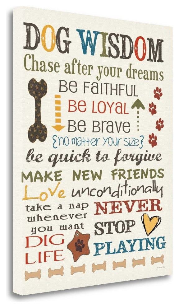 "Dog Wisdom" By Jo Moulton, Giclee Print on Gallery Wrap Canvas, Ready to Hang