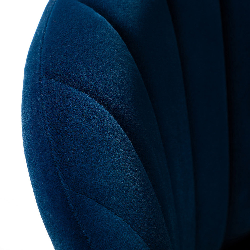 Swivel Task Chair With Tufted Back, Navy