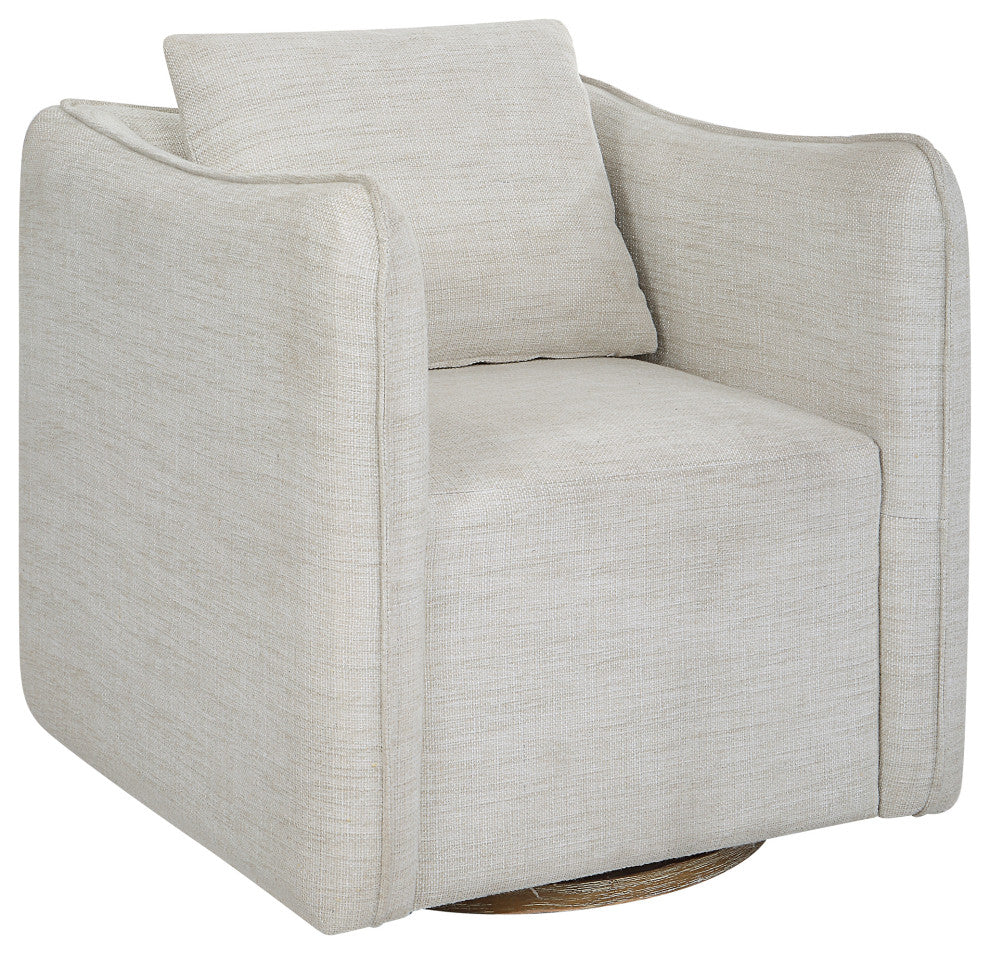 Uttermost 23729 Corben White Swivel Armchair