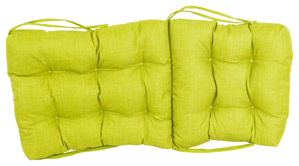 18"X38" Spun Polyester Solid Outdoor Tufted Chair Cushion, Lime