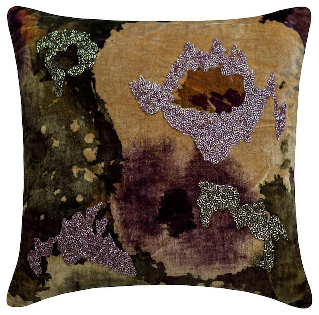 Throw Pillow Covers 18" x 18" Pillowcase Purple Velvet Abstract - Flora N Fauna