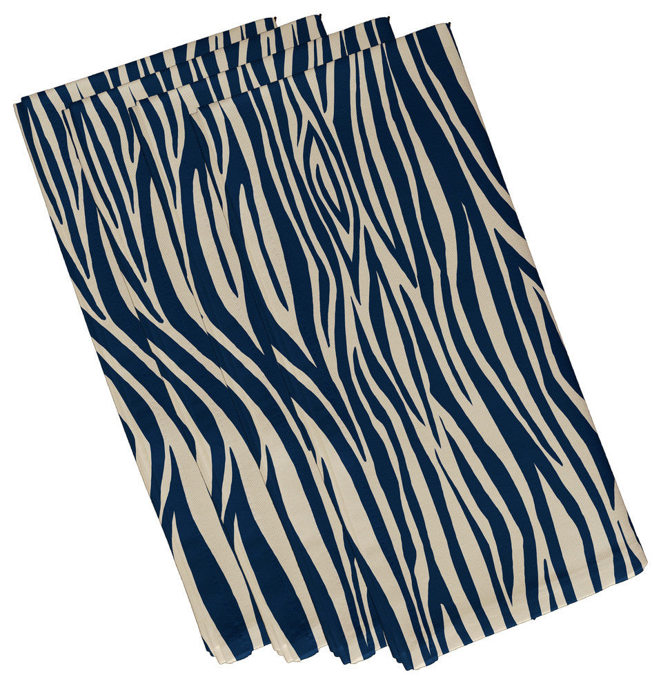 Wood Stripe, Print Napkin, Set of 4, Navy Blue