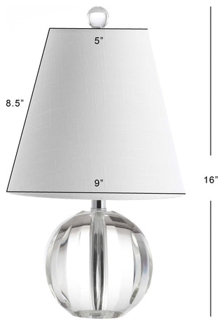 Goddard 16" Crystal Ball and Metal LED Table Lamp, Clear