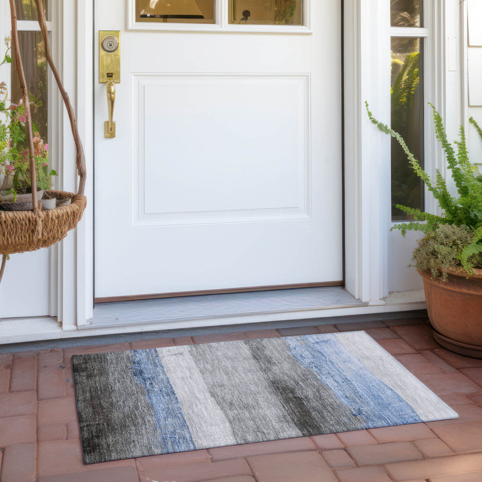 Machine Washable Indoor/Outdoor Chantille ACN1883 Sky 1'8" x 2'6" Rug