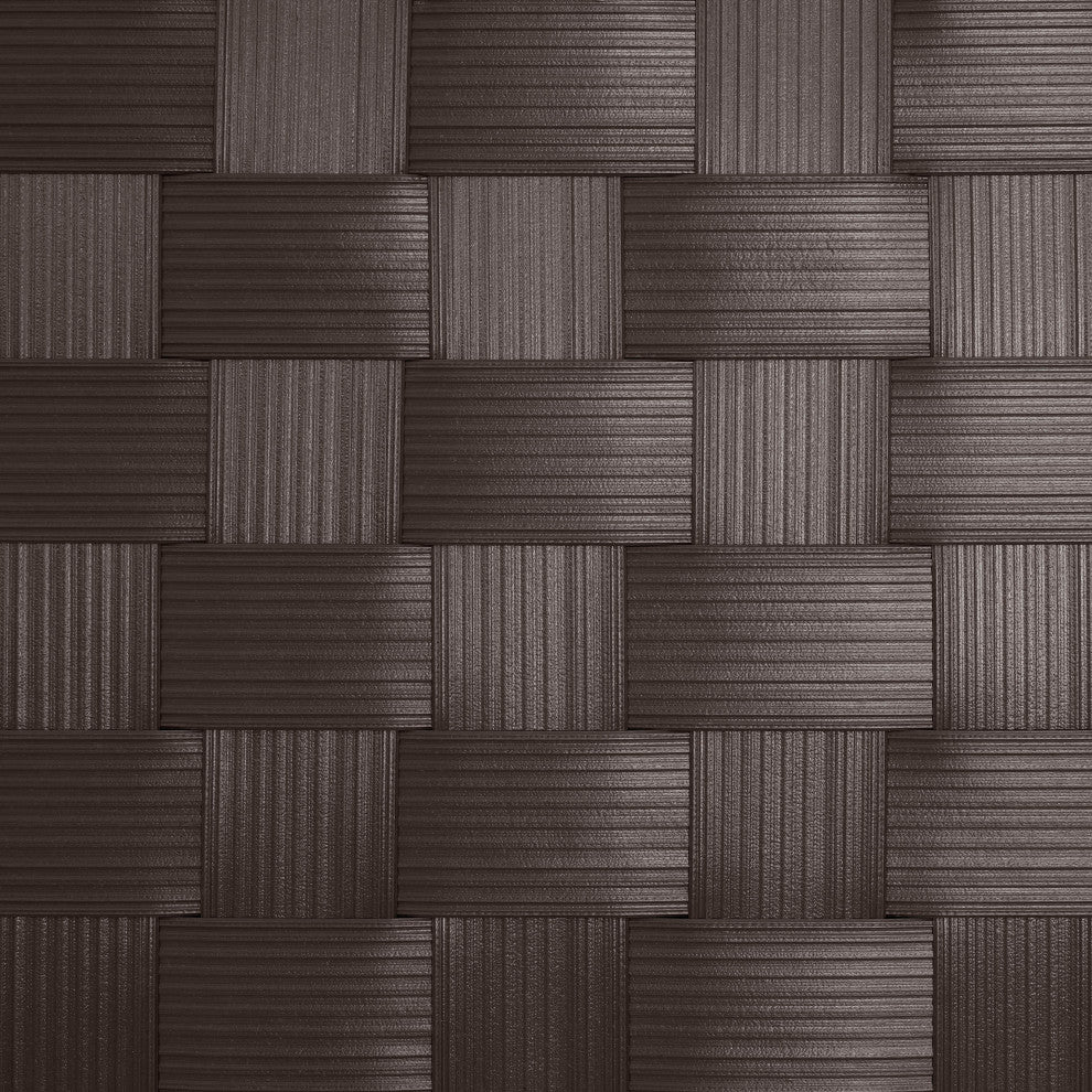 4 ft. Short Woven Fiber Outdoor All Weather Room Divider 8 Panel Dark Brown