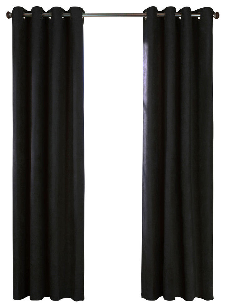 Navar Grommet Curtain Panel 54 x 84 in Black