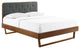 Bridgette Full Wood Platform Bed With Angular Frame Walnut Charcoal