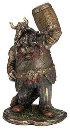Viking Warrior Toasting With Wooden Mug Statue