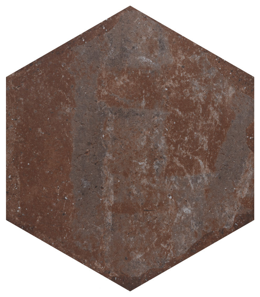 Brickyard Hex Red Porcelain Floor and Wall Tile