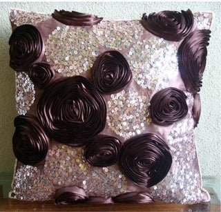 Abstract Plum Throw Pillows Cover, 22"x22" Silk Pillow Covers, Wine And Roses