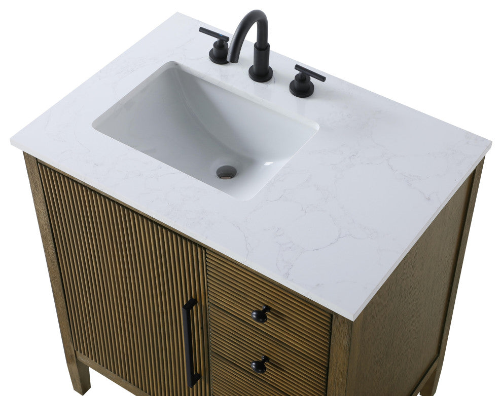 Home Living 32" Single Bathroom Vanity, Hazel Oak