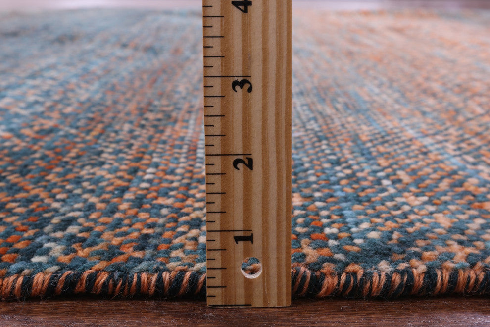 8' 1" X 10' 0" Savannah Grass Handmade Wool Rug - Q13243