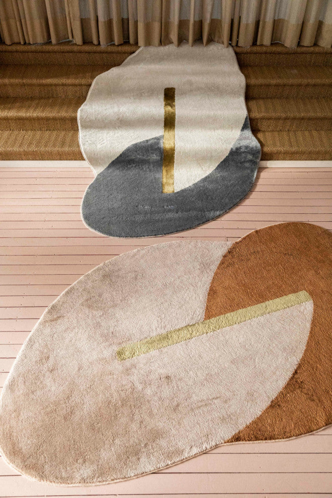 Organic Shaped Woven Rug 5' x 8', Zuiver Phila, Brown