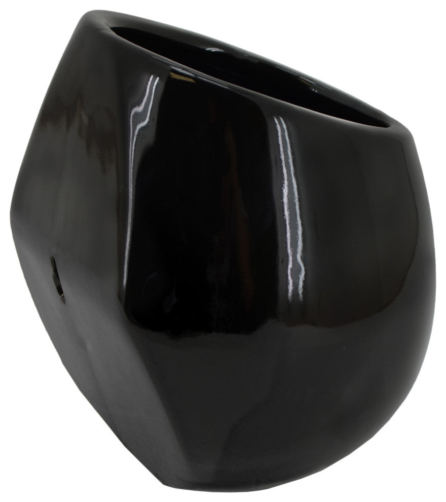 Arcadia Garden Products Large Round Wall Planter, Black