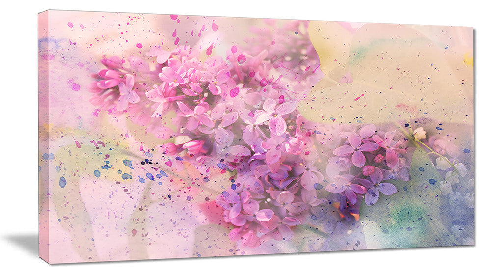 "Twig of Lilac Flowers" Wall Art Canvas, 40"x20"