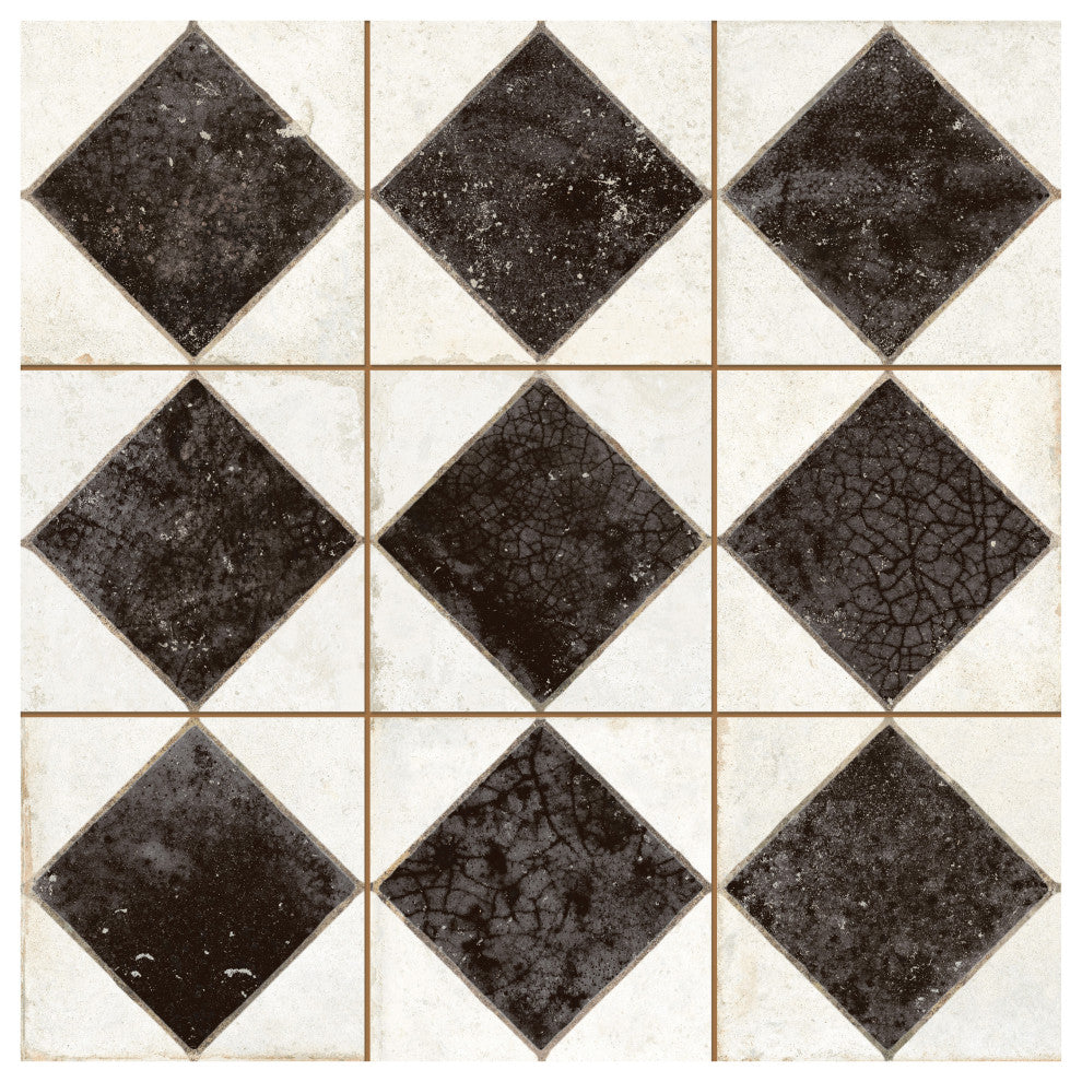 Kings Arles Black Ceramic Floor and Wall Tile