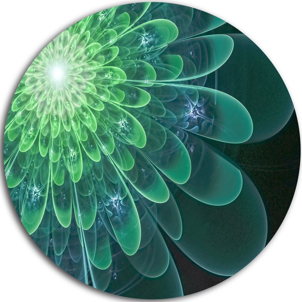 Perfect Fractal Flower In Soft Green, Floral Round Wall Art, 23"