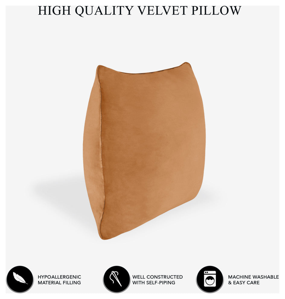 A1HC Throw Pillow Insert, Down Alternative Fill, Single, Brown Derby, 12"x20"