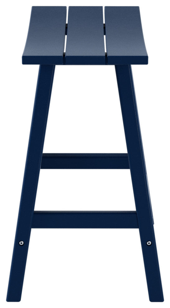 WestinTrends 24" Outdoor Patio Adirondack Plastic Counter Stool, Saddle Seat, Navy Blue