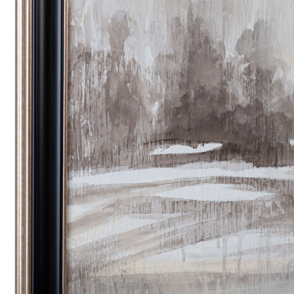 Shaded Escape Canvas Wall Art With Black and Champagne Frame