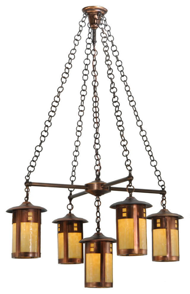 36 Wide Fulton Prairie Loft 5 Light Chandelier