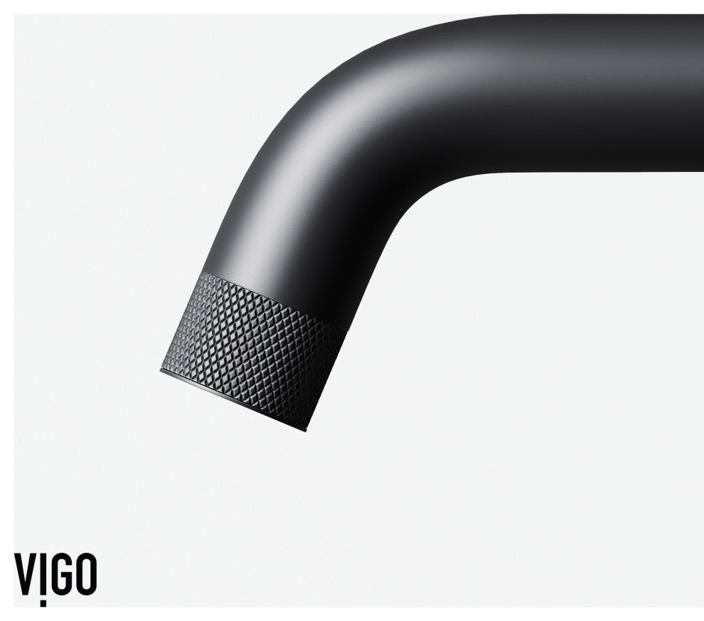 VIGO Cass 9" H Single Handle Single Hole Bathroom Faucet, Matte Black, Without Extras