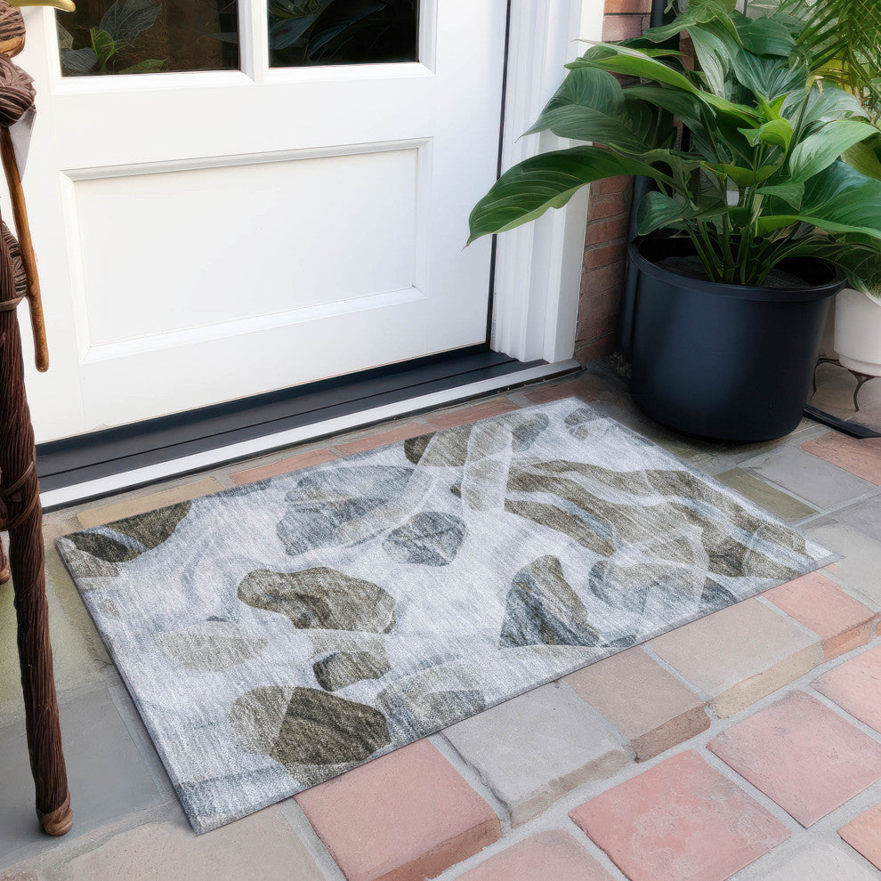 Machine Washable Indoor/Outdoor Chantille ACN1863 Sky 1'8" x 2'6" Rug