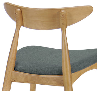 GDF Studio Issaic Mid-Century Design Wood Dining Chairs, Set of 2, Gray/Oak