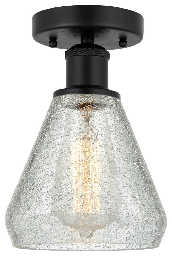 Innovations 616-1F-BK-G275 Conesus 1 Light 6" Semi-Flush Mount, Matte Black