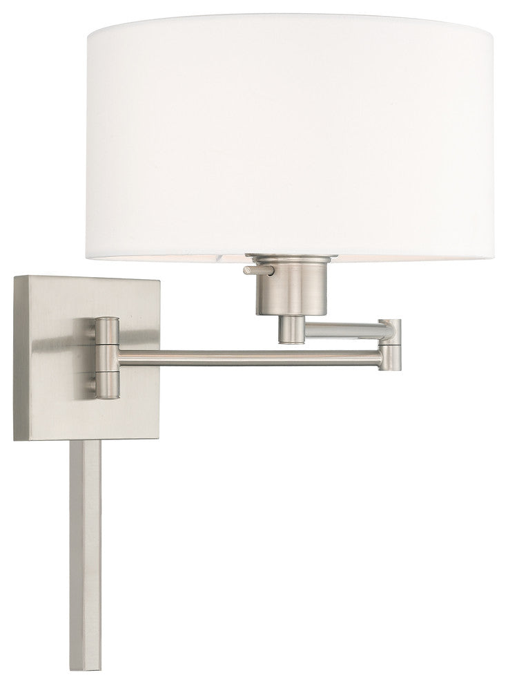 Livex Lighting Brushed Nickel 1-Light Swing Arm Wall Lamp
