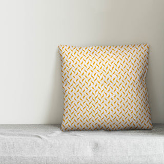 Yellow Zig Zag Pattern Outdoor Throw Pillow, 20"x20"