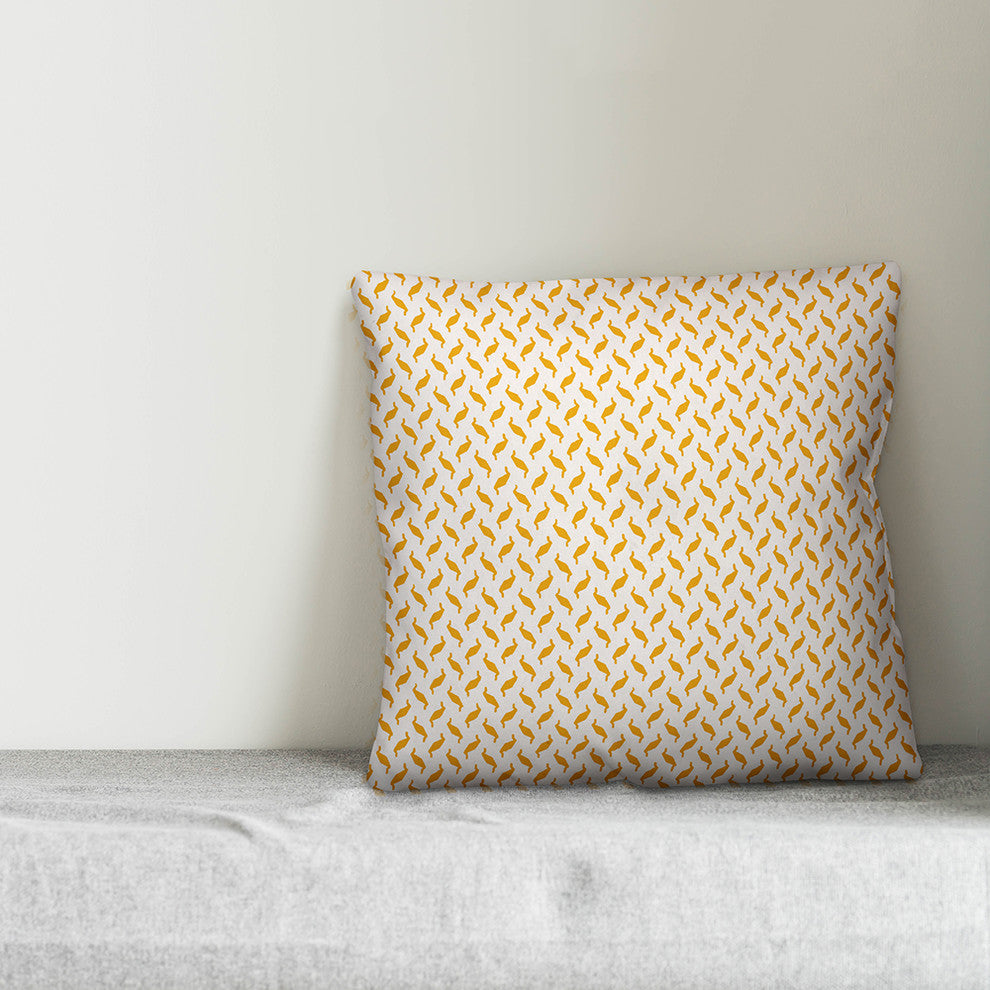 Yellow Zig Zag Pattern Outdoor Throw Pillow, 20"x20"