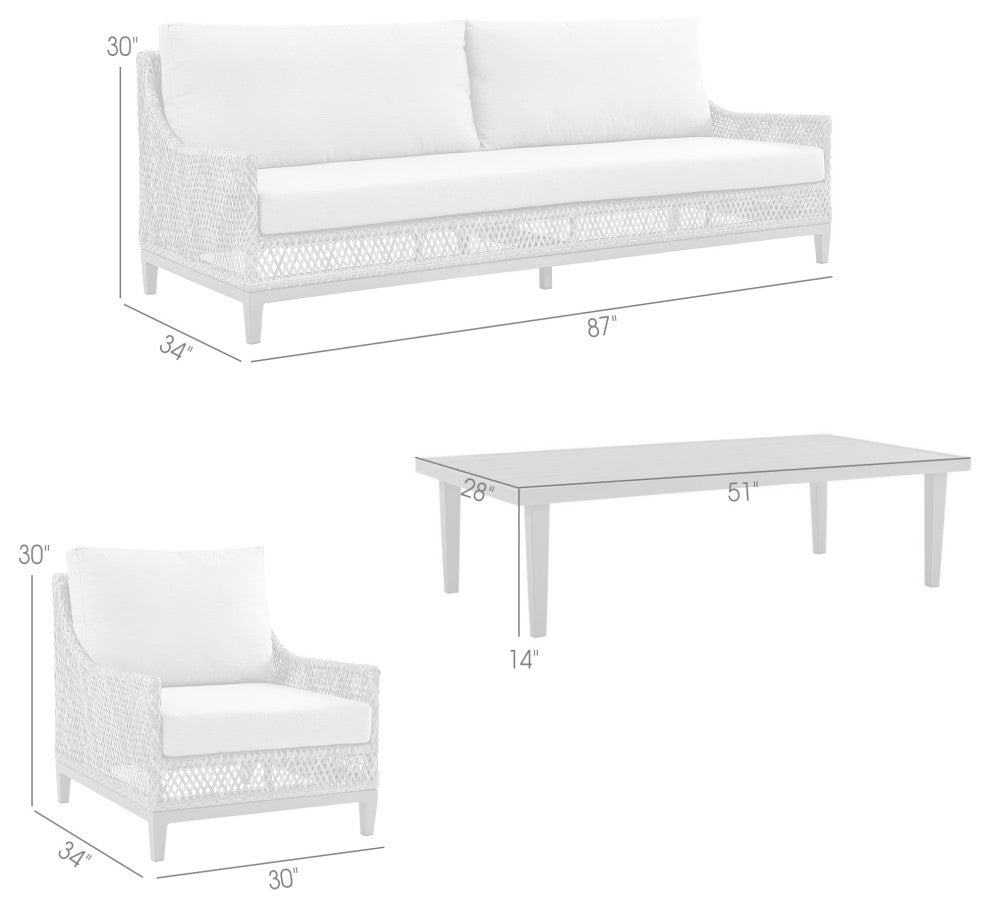Silvana 4 Piece Outdoor Gray Fabric and Wicker Conversation Set