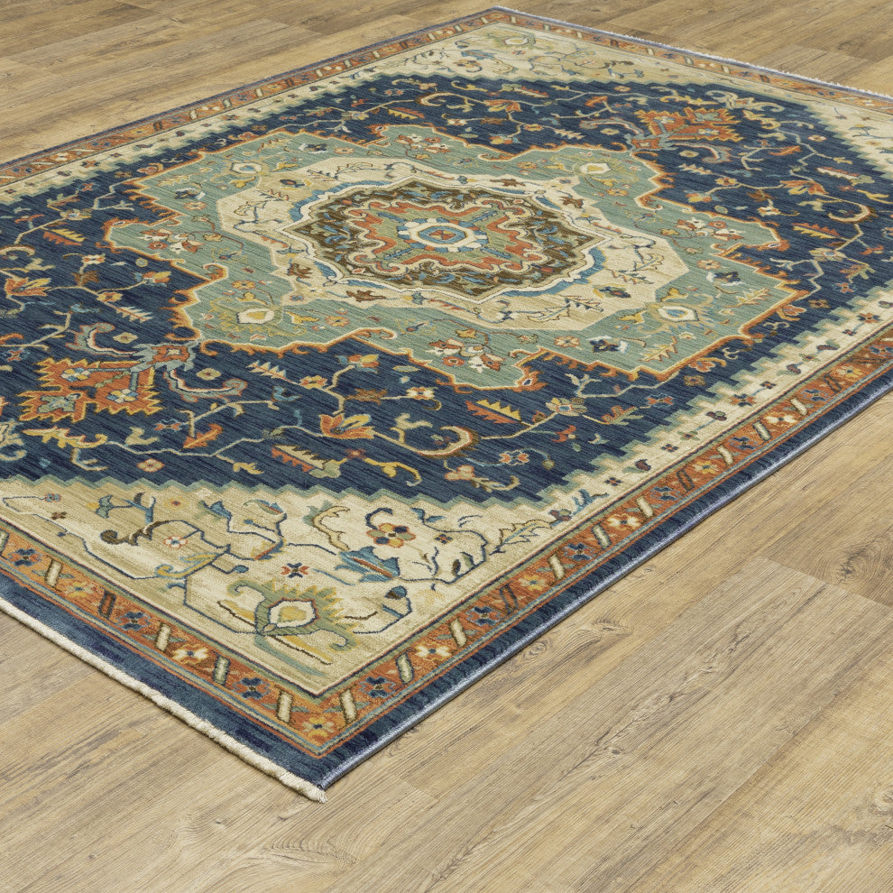 Fabienne Medallion Indoor Area Rug, Blue, 2'x3'