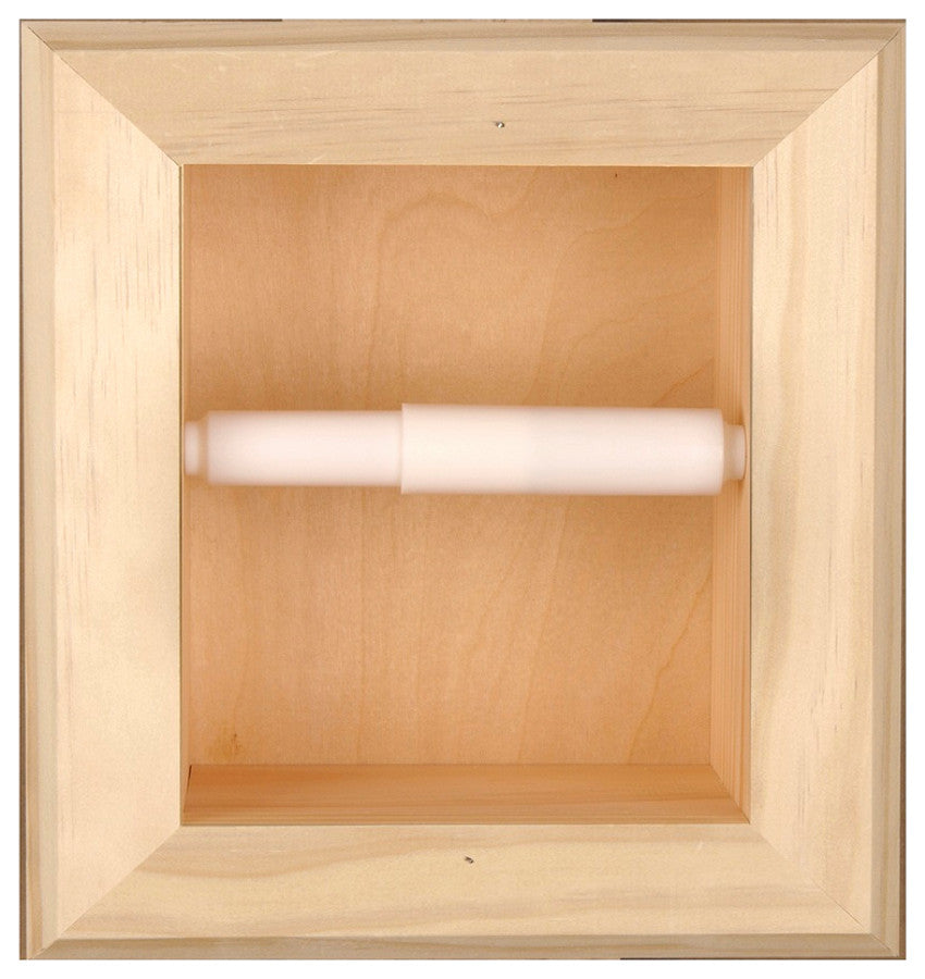 Tampa Recessed Solid Wood Toilet Paper Holder 7 x 8.5, Unfinished