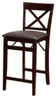 Triena X Back Folding Counter Stool, 17W X 20Dx 37H, Espresso