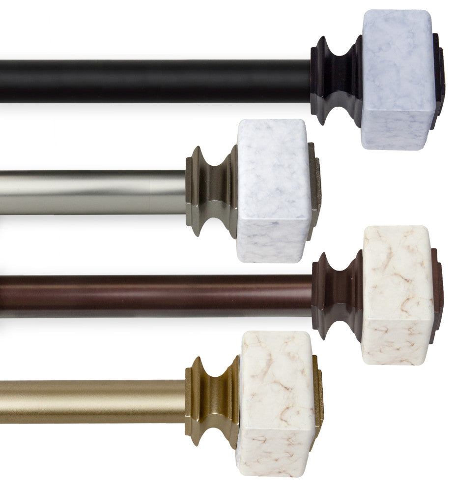 Aubree 1" Diameter Curtain Rod, Bronze, 120-170"