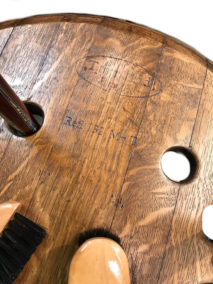Barrel Head Pool Cue Rack, Caramel