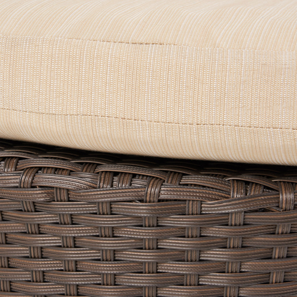 Kyoto Outdoor 3-Piece Brown Wicker Chat Set