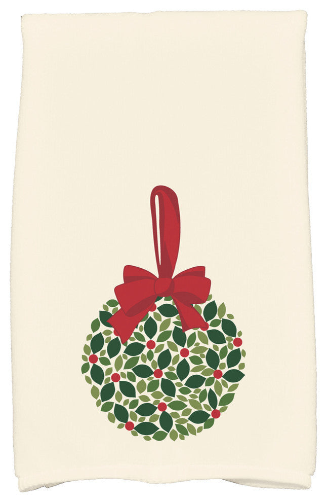 Mistletoe Me, Floral Print Hand Towel, White, 18 x 30"
