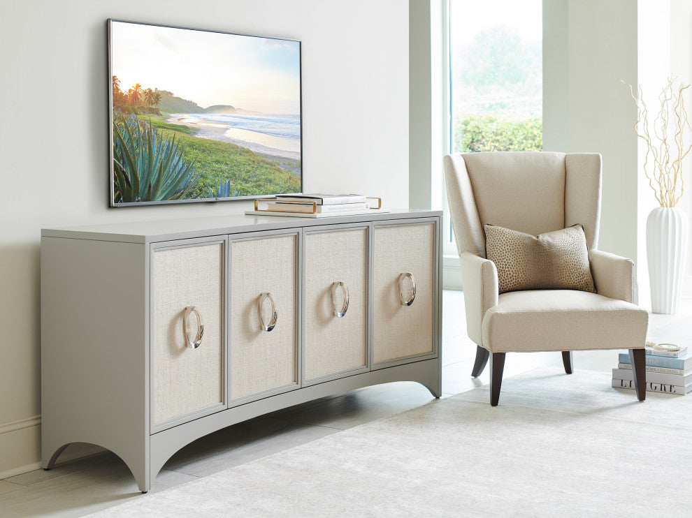 Newbury Park Raffia Media Console