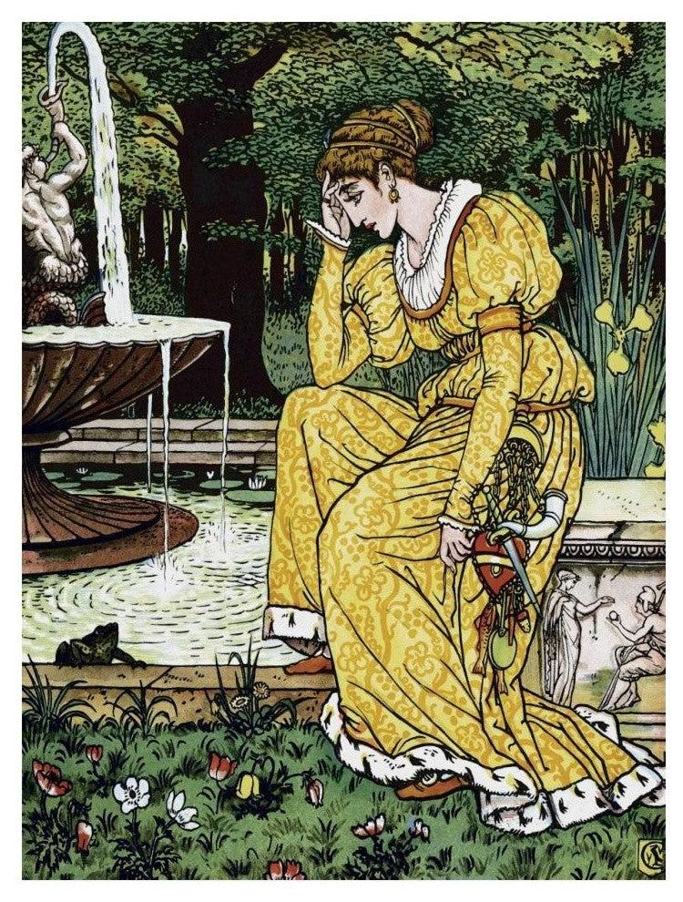 "Frog Prince - In Yellow" Digital Paper Print by Walter Crane, 14"x18"