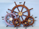 Decorative Ship Wheel, Brass and Wood, 24"