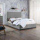 Alfie Linen Textured Fabric Upholstered Bed, Gray, King