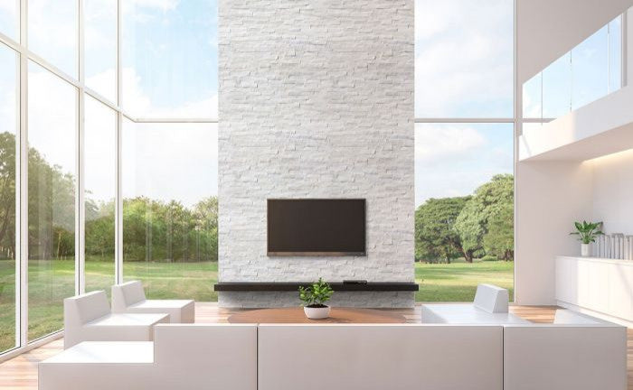 Cosmic White 3D Wave 6X12X6 Corner Ledger Panel, 15 Sft