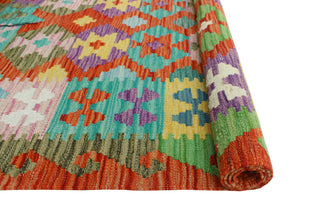 Flatweave Melda Red/Turquoise Rug, 3'2x4'10