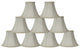 Silk Bell Chandelier Lamp Shade, 3x6x5", Eggshell, Braided, Set of 9