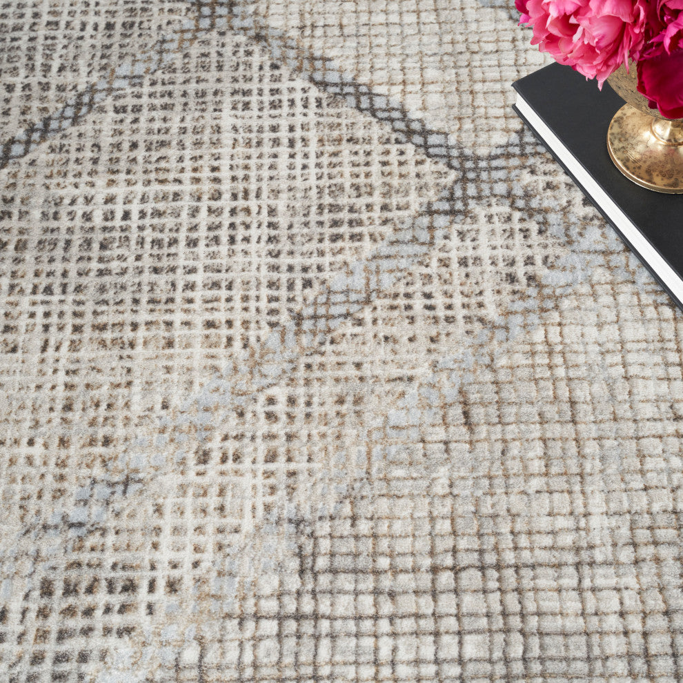 Nourison  Iliana 3'11"x5'11" Gray Modern Indoor Area Rug