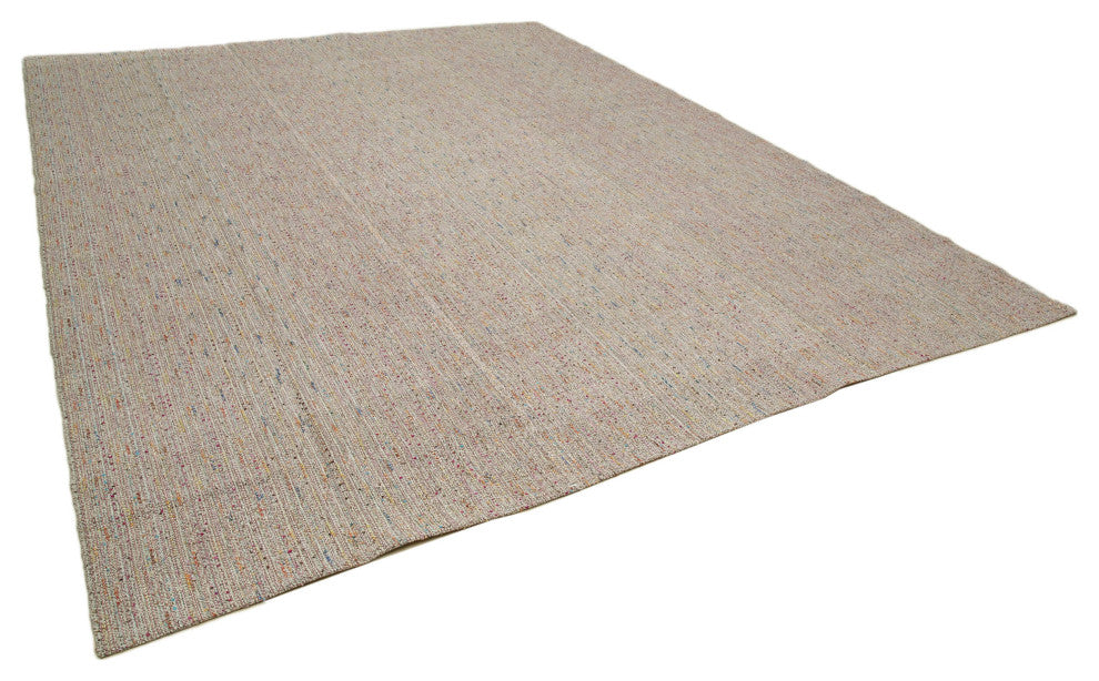 Rug N Carpet - Handmade Turkish 10' 5'' x 13' 5'' Modern Design Wool Kilim Rug