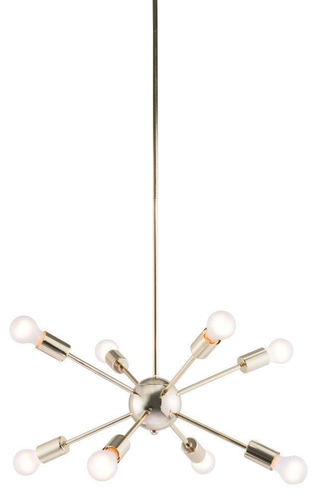 Pendant Ceiling Light Fixture, Steel Metal, Gold, Mid Century Lounge Cafe Lobby